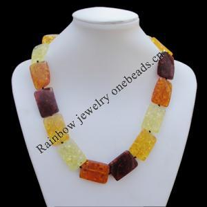 Imitate Amber Necklace, 22x30mm Length:21.3inch Sold by Bag