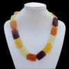 Imitate Amber Necklace, 22x30mm Length:21.3inch Sold by Bag