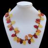 Imitate Amber Necklace, 14x24x6mm Length:25.2inch Sold by Bag