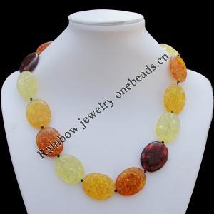 Imitate Amber Necklace, 24x30x8mm Length:20.9inch Sold by Bag