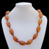 Imitate Amber Necklace, 17x30mm Length:22.8inch Sold by Bag