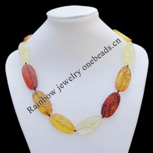 Imitate Amber Necklace, 20x39x6mm Length:21.3inch Sold by Bag