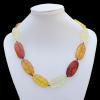 Imitate Amber Necklace, 20x39x6mm Length:21.3inch Sold by Bag