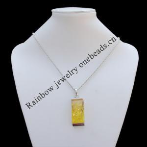 Imitate Amber Necklace, 19x48x14mm Length:23.2inch Sold by Bag