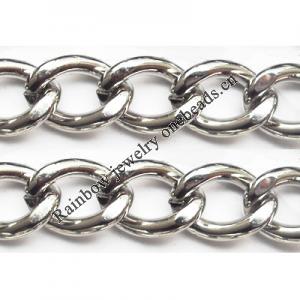 Iron Jewelry Chain, Lead-free Link's size 13.9x9.7mm, Sold by Group