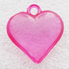 Transparent Acrylic Pendant, Heart 23x6mm Hole:2mm, Sold by Bag