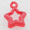 Transparent Acrylic Pendant,Hollow Star 16x20mm Hole:2mm, Sold by Bag