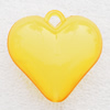 Imitate Jade Acrylic Pendant, Heart 33x12mm Hole:4mm, Sold by Bag