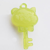 Imitate Jade Acrylic Pendant, Key 22x37mm Hole:2mm, Sold by Bag