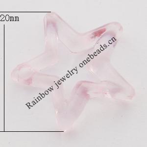 Transparent Acrylic Pendant,Hollow Star 20mm Hole:2mm, Sold by Bag