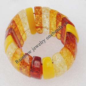 Imitate Amber bracelet, 41x11mm Length:9.4inch Sold by Bag