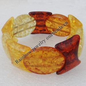 Imitate Amber bracelet, 31x24mm 27x23mm Length:8.7inch Sold by Bag