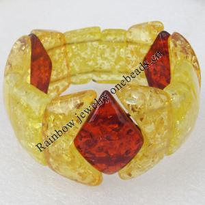 Imitate Amber bracelet, 35x16mm 32x32mm Length:8.7inch Sold by Bag