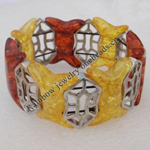 Imitate Amber bracelet, 36x24mm 34x18mm Length:9.4inch Sold by Bag