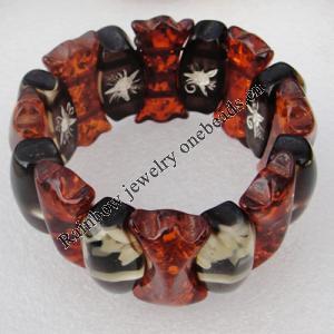 Imitate Amber bracelet, 37x17mm 29x16mm Length:8.7inch Sold by Bag