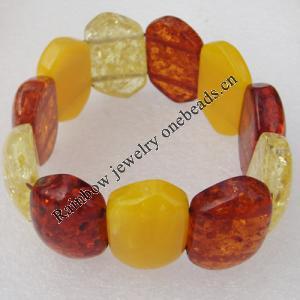 Imitate Amber bracelet, 32x19mm Length:8.7inch Sold by Bag