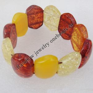 Imitate Amber bracelet, 32x29mm Length:8.7inch Sold by Bag