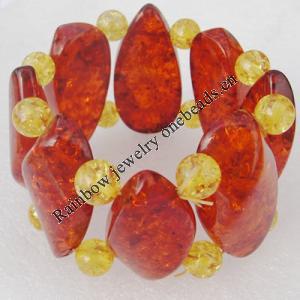 Imitate Amber bracelet, 46x23mm 10mm Length:8.7inch Sold by Bag