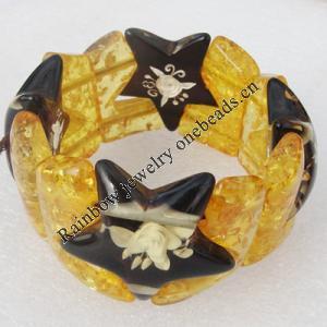 Imitate Amber bracelet, 35mm 36x24mm Length:9.4inch Sold by Bag