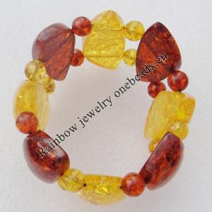 Imitate Amber bracelet, 44x23mm 10mm Length:8.7inch Sold by Bag