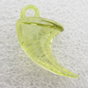 Transparent Acrylic Pendant, Ivory 16x29mm Hole:3mm, Sold by Bag