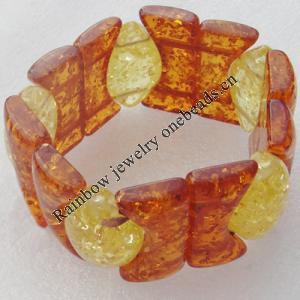 Imitate Amber bracelet, 37x18mm 33x21mm Length:9.4inch Sold by Bag