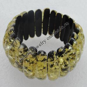 Imitate Amber bracelet, 34x9mm Length:9.4inch Sold by Bag