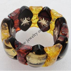 Imitate Amber bracelet, 49x24mm Length:9.4inch Sold by Bag