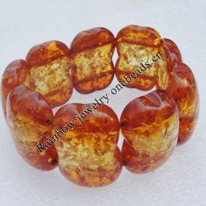 Imitate Amber bracelet, 33x23mm Length:7.9inch Sold by Bag
