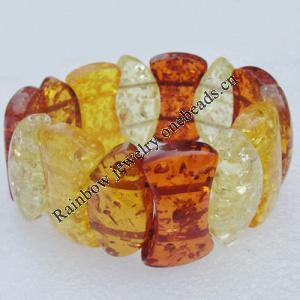 Imitate Amber bracelet, 36x18mm 36x21mm Length:8.7inch Sold by Bag