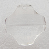 Transparent Acrylic Pendant, 27x27mm Hole:2mm, Sold by Bag