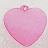 Transparent Acrylic Pendant, Heart 25x24mm Hole:2mm, Sold by Bag