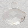 Transparent Acrylic Pendant, Ivory 14x14mm Hole:3mm, Sold by Bag