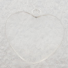 Transparent Acrylic Pendant, Heart 15x15mm Hole:1mm, Sold by Bag