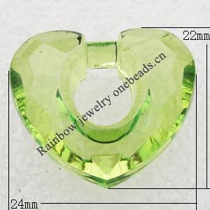 Transparent Acrylic Pendant, Hollow Heart 24x22mm, Sold by Bag