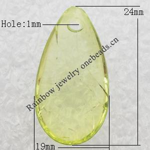 Transparent Acrylic Pendant, Faceted Teardrop 11x20m Hole:1mm, Sold by Bag