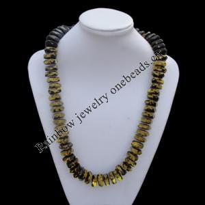 Imitate Amber Necklace, 17.5x6mm Length:24.4inch Sold by Bag