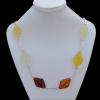 Imitate Amber Necklace, 36x24.5x7mm Length:31.9inch Sold by Bag