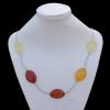 Imitate Amber Necklace, 31.5x22mm Length:33.7inch Sold by Bag