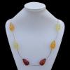 Imitate Amber Necklace, 29x17mm Length:32.3inch Sold by Bag