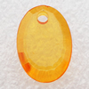 Transparent Acrylic Pendant, Faceted Flat Oval 12x18mm Hole:2mm, Sold by Bag