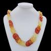 Imitate Amber Necklace, 35x25x6mm Length:25.2inch Sold by Bag