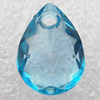 Transparent Acrylic Pendant, Faceted Teardrop 13x17mm Hole:2.5mm, Sold by Bag