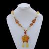 Imitate Amber Necklace, 47x14mm Length:29.9inch Sold by Bag