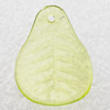 Transparent Acrylic Pendant, Leaf 19x24mm Hole:1.5mm, Sold by Bag