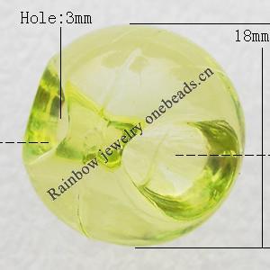 Transparent Acrylic Pendant, Round 18mm Hole:3mm, Sold by Bag