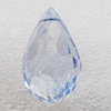 Transparent Acrylic Pendant, Faceted Teardrop 18x32mm Hole:2mm, Sold by Bag
