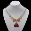 Imitate Amber Necklace, 45x39x15mm Length:22inch Sold by Bag