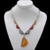 Imitate Amber Necklace, 59x32.5x20mm Length:21.3inch Sold by Bag