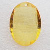 Transparent Acrylic Pendant, Faceted Flat Oval 23x32mm Hole:1.5mm, Sold by Bag